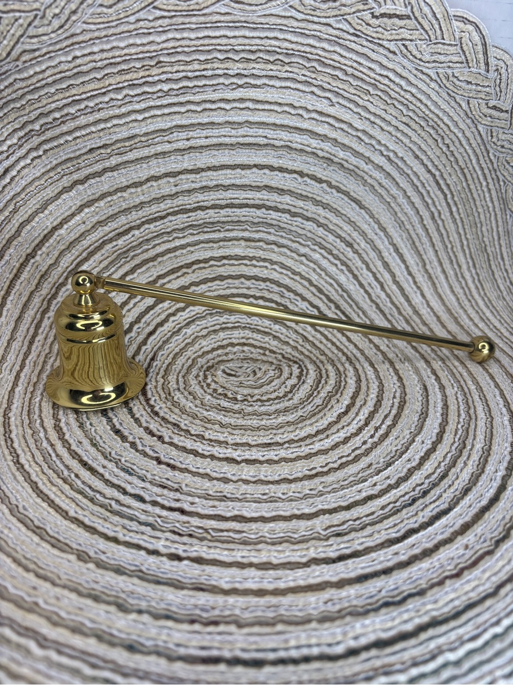 Vintage Gold-Tone Metal Candle Snuffer with Long Handle Shelf Decor